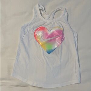 Nike Kids White Tank Top with Colorful Heart
